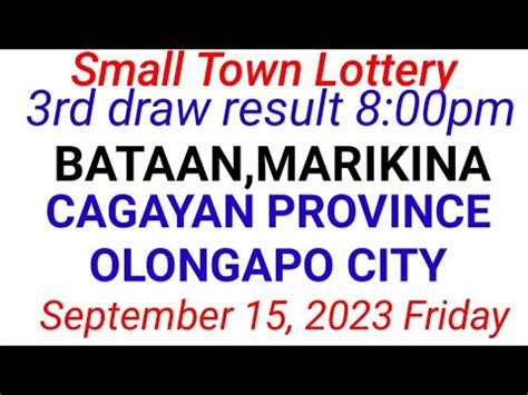 STL MARIKINA, STL CAVITE & STL OLONGAPO 3RD DRAW .